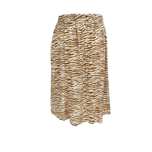 1X Brown and White Zebra Skirt Animal Trendy Plus Size Bold Exotic Festival Soft - Picture 6 of 7